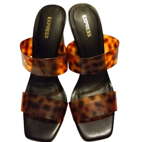 COPY - EXPRESS nwt Vinyl Square Toe High Heels sz 7 - Picture 4 of 7